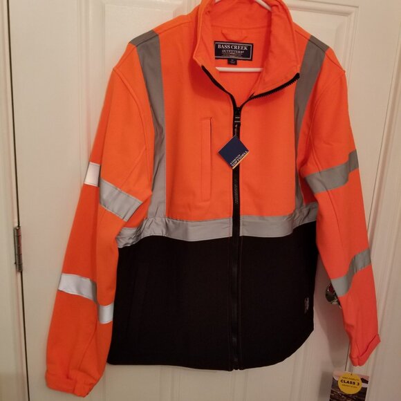 NWT! High Visibility Bass Creek Outfitters Men's Colorblock Soft Shell Jacket - Picture 3 of 12